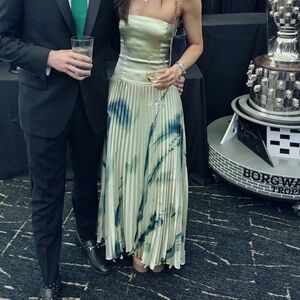 Abercrombie & Fitch Strapless Green and Blue Dress